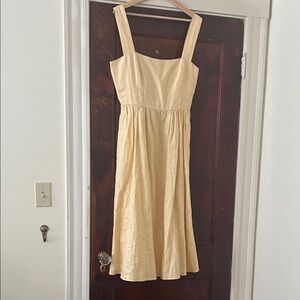 Reformation Yellow Linen Midi Dress